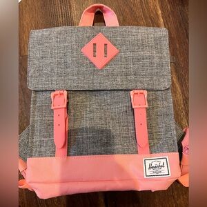 Herschel Grey and Pink Backpack for Kids